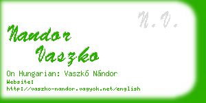 nandor vaszko business card