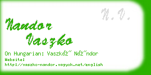 nandor vaszko business card